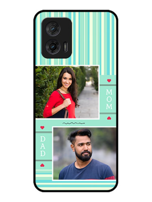 Custom Moto G73 5G Custom Metal Phone CaseMom and Dad Pic Design