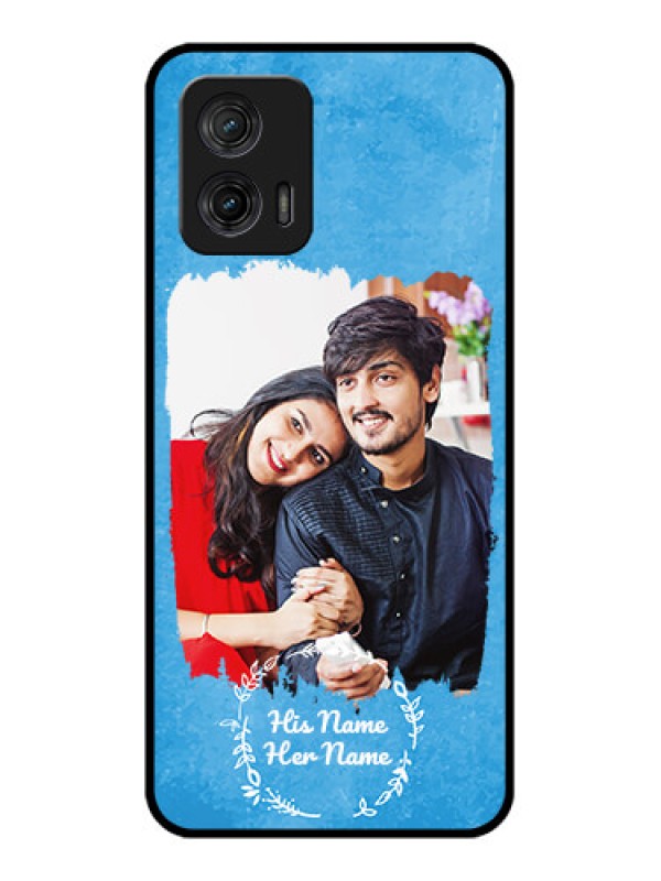 Custom Moto G73 5G Custom Metal Phone CaseBlue Color Vintage Design