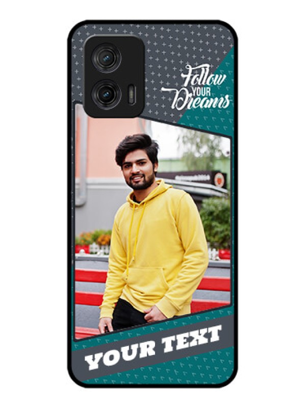 Custom Moto G73 5G Custom Metal Phone CaseBackground Pattern Design With Quote