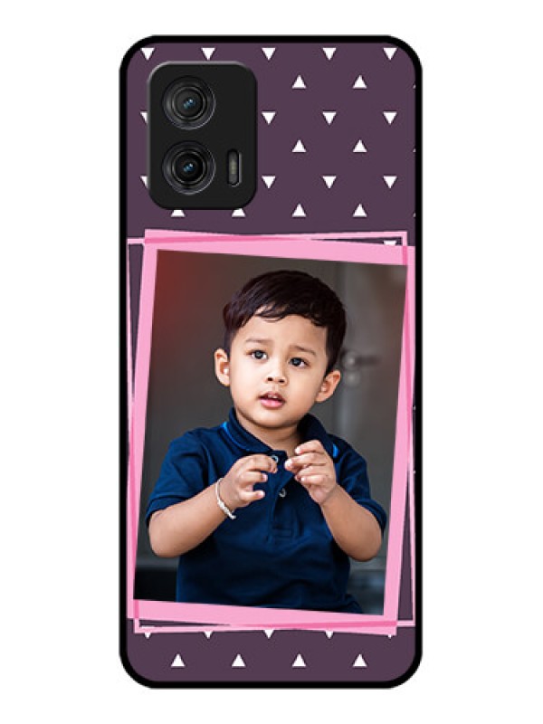 Custom Moto G73 5G Custom Metal Phone CaseTriangle Pattern Dotted Design