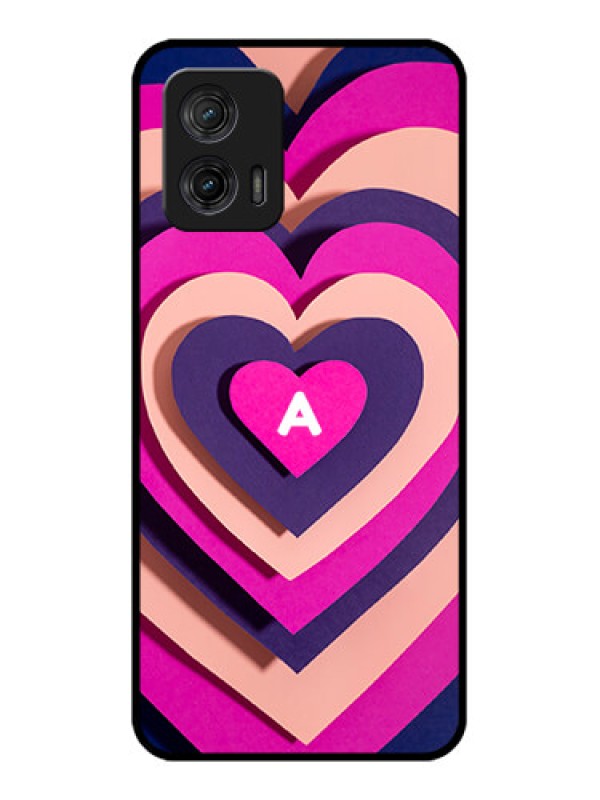 Custom Moto G73 5G Custom Metal Phone CaseCute Heart Pattern Design