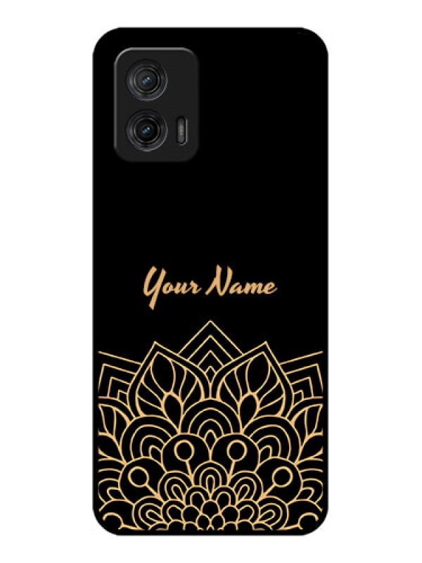 Custom Moto G73 5G Custom Metal Phone CaseGolden Mandala Design