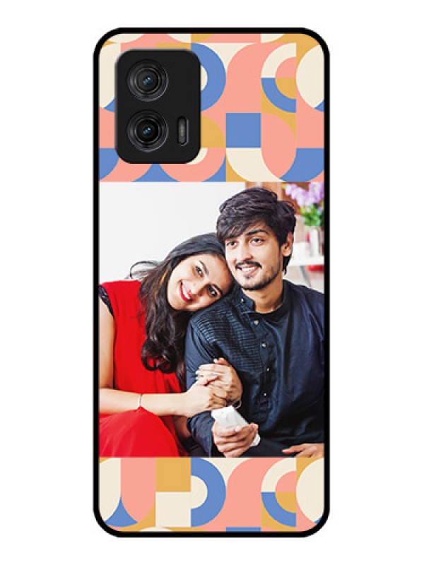 Custom Moto G73 5G Custom Metal Phone CaseSemi - Circle Maze Pattern Design