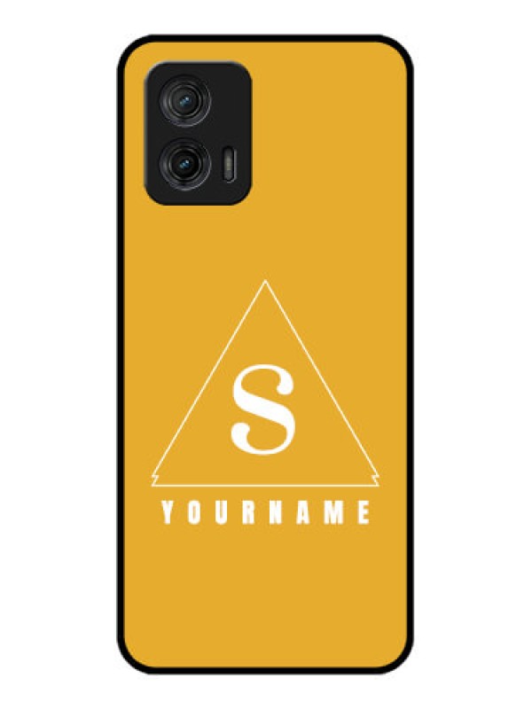 Custom Moto G73 5G Custom Metal Phone CaseSimple Triangle Design