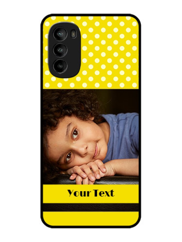 Custom Moto G82 Custom Metal Phone CaseBright Yellow Case Design