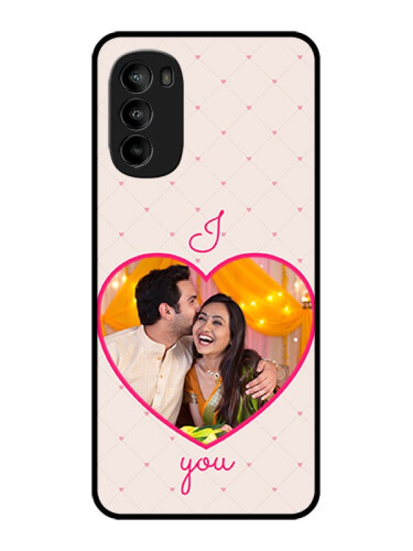 Custom Moto G82 Custom Metal Phone CaseHeart Shape Design