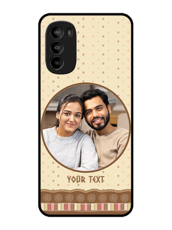 Custom Moto G82 Custom Metal Phone CaseBrown Dotted Mobile Case Design