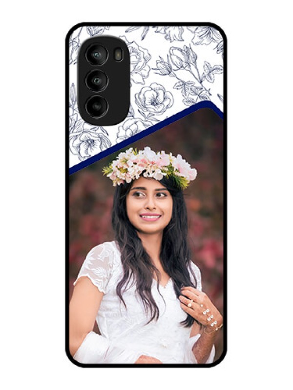 Custom Moto G82 Custom Metal Phone CaseClassy Floral Design