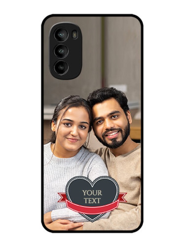 Custom Moto G82 Custom Metal Phone CaseJust Married Couple Design