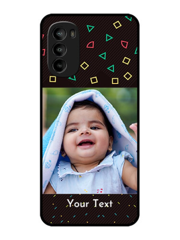 Custom Moto G82 Custom Metal Phone CaseWith Confetti Birthday Design