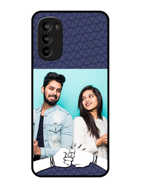 Custom Moto G82 Custom Metal Phone CaseWith Best Friends Design