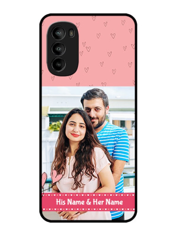 Custom Moto G82 Custom Metal Phone CaseLove Design Peach Color