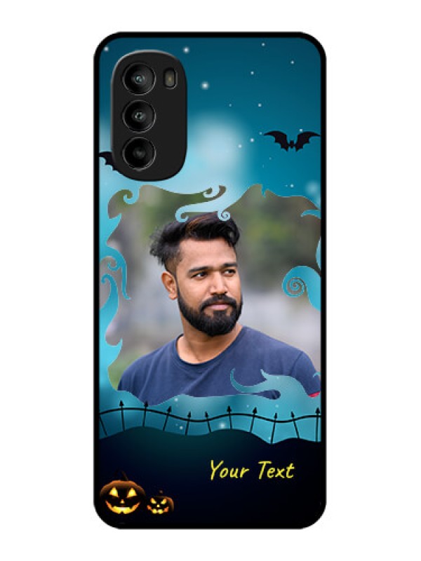 Custom Moto G82 Custom Metal Phone CaseHalloween Frame Design