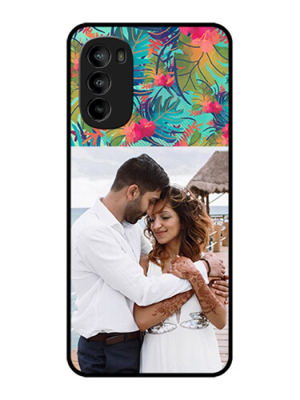 Custom Moto G82 Custom Metal Phone CaseWatercolor Floral Design