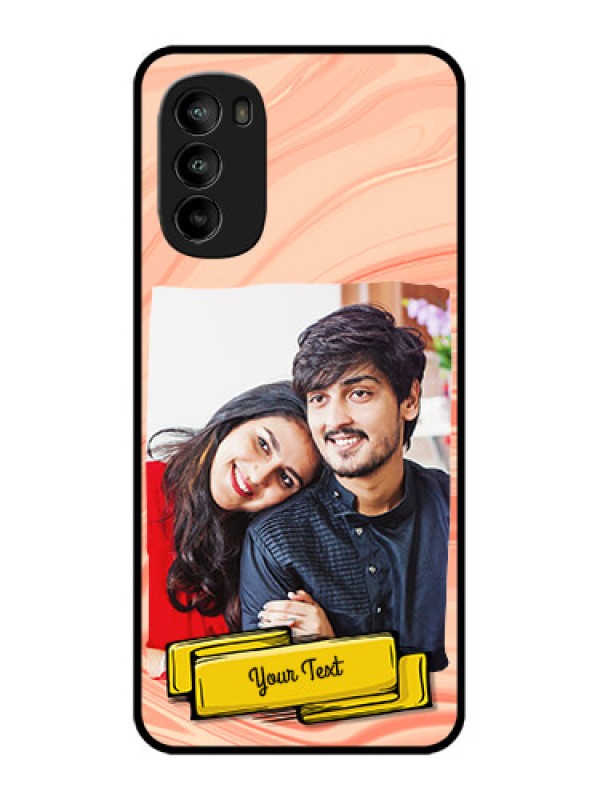 Custom Moto G82 Custom Metal Phone CaseMarble Texture Design