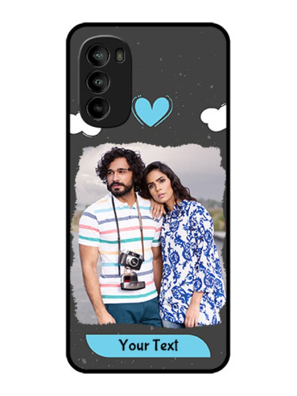 Custom Moto G82 Custom Metal Phone CaseSplashes With Love Doodles Design