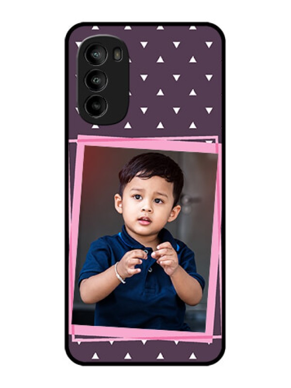 Custom Moto G82 Custom Metal Phone CaseTriangle Pattern Dotted Design