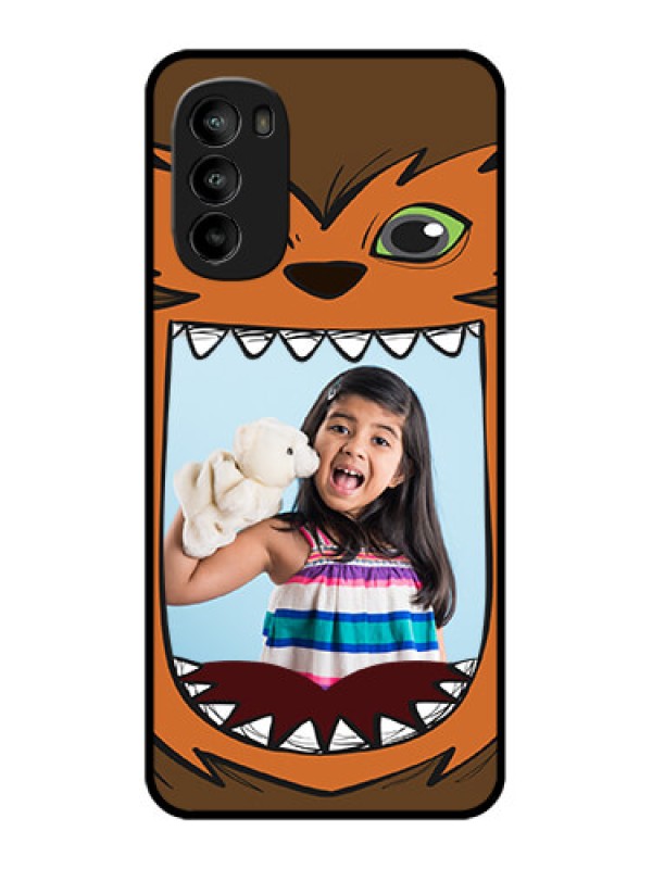 Custom Moto G82 Custom Metal Phone CaseOwl Monster Back Case Design