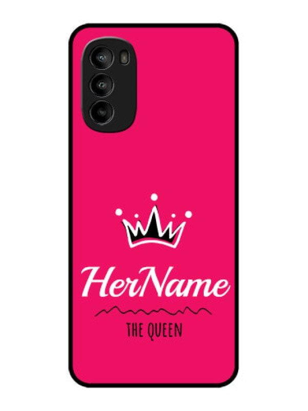 Custom Moto G82 Custom Metal Phone CaseQueen With Name Design