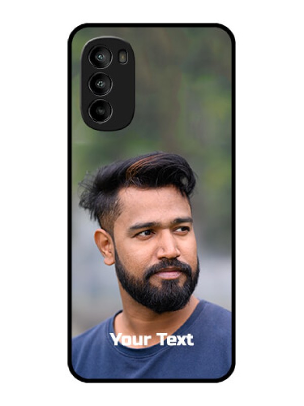 Custom Moto G82 Custom Metal Phone CasePhoto With Text Design