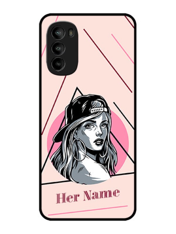 Custom Moto G82 Custom Metal Phone CaseRockstar Girl Design