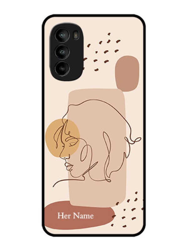 Custom Moto G82 Custom Metal Phone CaseCalm Woman Line Art Design