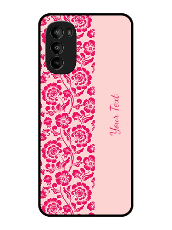 Custom Moto G82 Custom Metal Phone CaseAttractive Floral Pattern Design