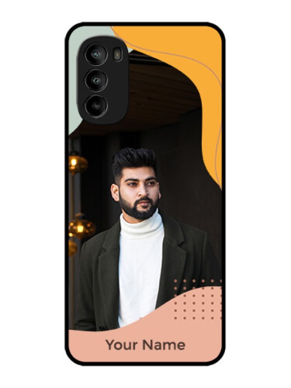 Custom Moto G82 Custom Metal Phone CaseTri - Coloured Overlay Design