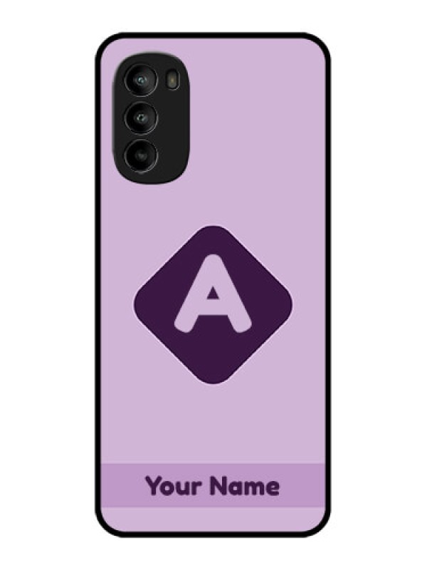 Custom Moto G82 Custom Metal Phone CaseCustom Letter In Curved Badge Design