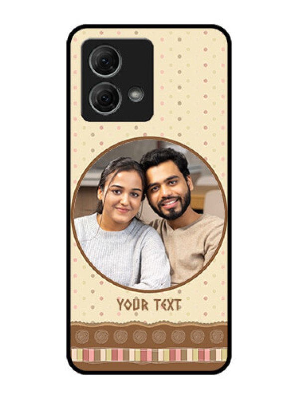 Custom Moto G84 5G Custom Metal Phone CaseBrown Dotted Mobile Case Design