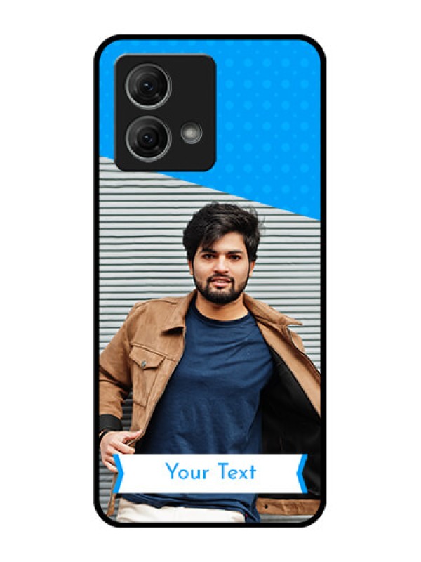 Custom Moto G84 5G Custom Metal Phone CaseSimple Blue Color Design