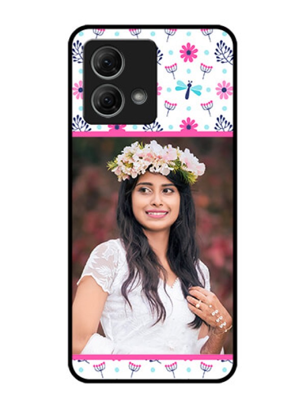 Custom Moto G84 5G Custom Metal Phone CaseColorful Flower Design