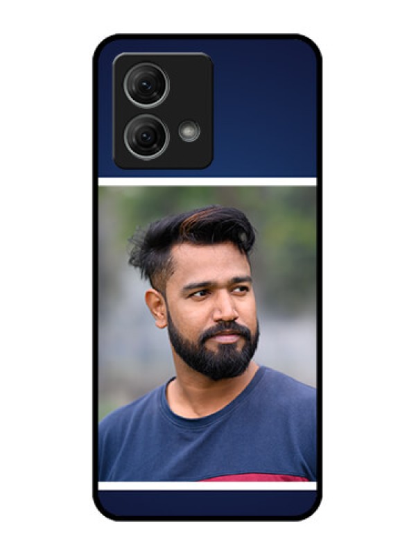 Custom Moto G84 5G Custom Metal Phone CaseSimple Royal Blue Design