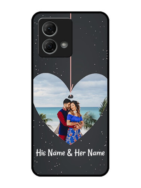 Custom Moto G84 5G Custom Metal Phone CaseHanging Heart Design