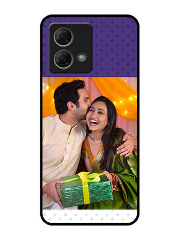 Custom Moto G84 5G Custom Metal Phone CaseViolet Colored Pattern Design