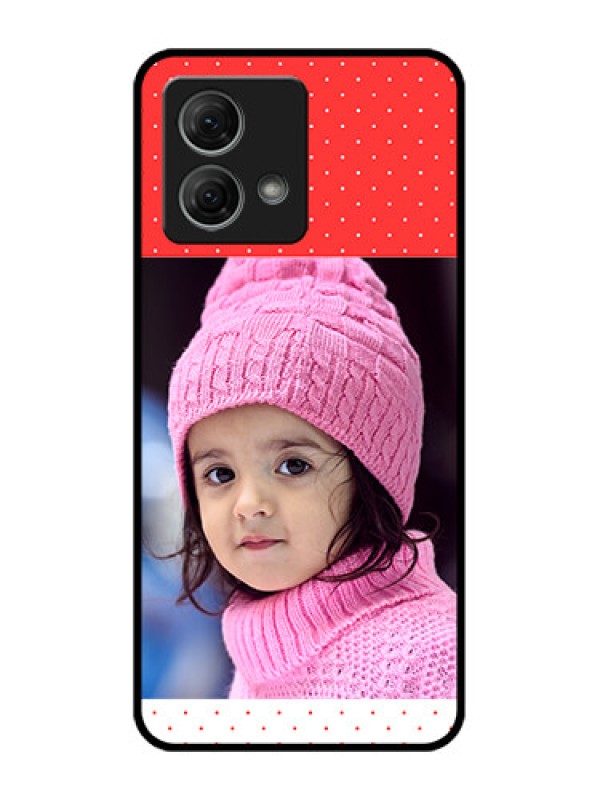 Custom Moto G84 5G Custom Metal Phone CaseRed Pattern Design