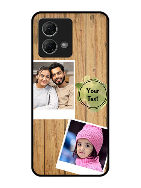 Custom Moto G84 5G Custom Metal Phone CaseWooden Texture Design