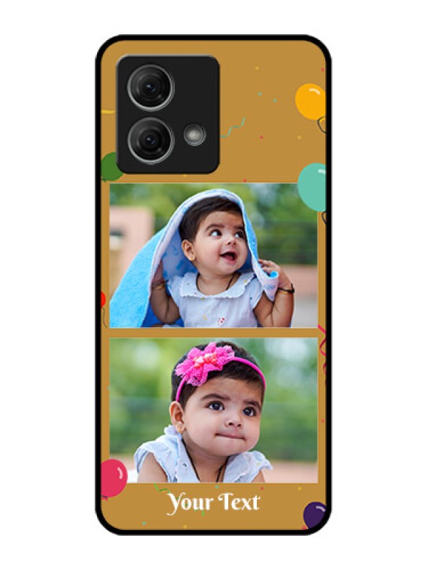 Custom Moto G84 5G Custom Metal Phone CaseImage Holder With Birthday Celebrations Design