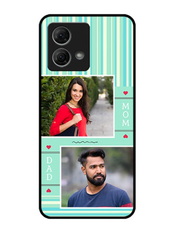 Custom Moto G84 5G Custom Metal Phone CaseMom and Dad Pic Design