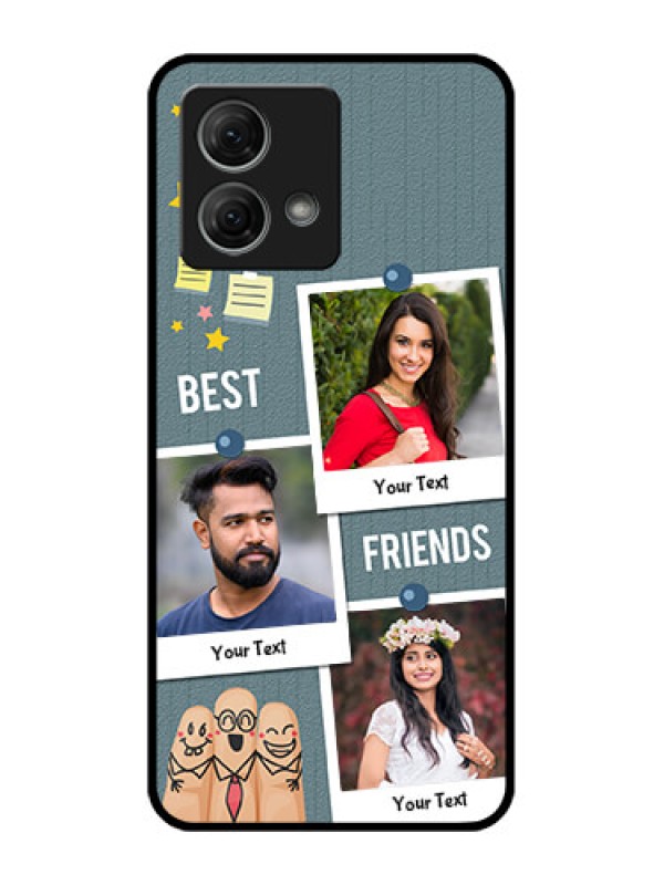 Custom Moto G84 5G Custom Metal Phone CaseSticky Frames And Friendship Design