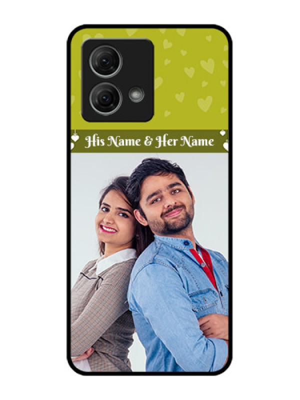 Custom Moto G84 5G Custom Metal Phone CaseYou and Me Heart Design