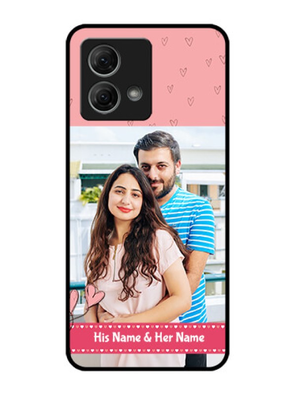 Custom Moto G84 5G Custom Metal Phone CaseLove Design Peach Color