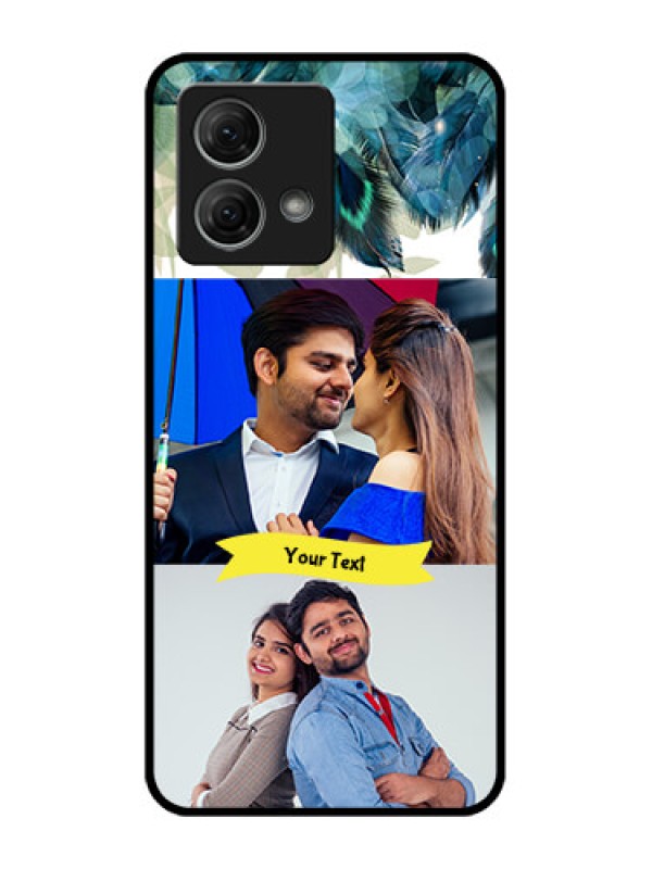 Custom Moto G84 5G Custom Metal Phone CaseImage With Boho Peacock Feather Design