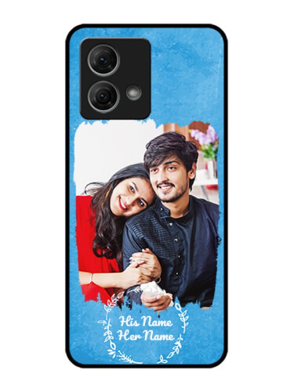 Custom Moto G84 5G Custom Metal Phone CaseBlue Color Vintage Design