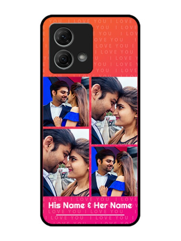 Custom Moto G84 5G Custom Metal Phone CaseI Love You Pink Design