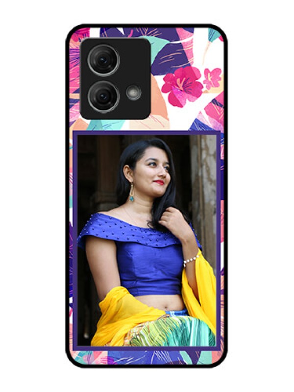 Custom Moto G84 5G Custom Metal Phone CaseAbstract Floral Design