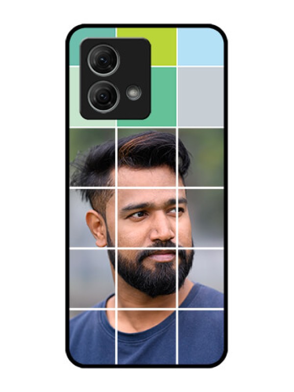 Custom Moto G84 5G Custom Metal Phone CaseWith White Box Pattern