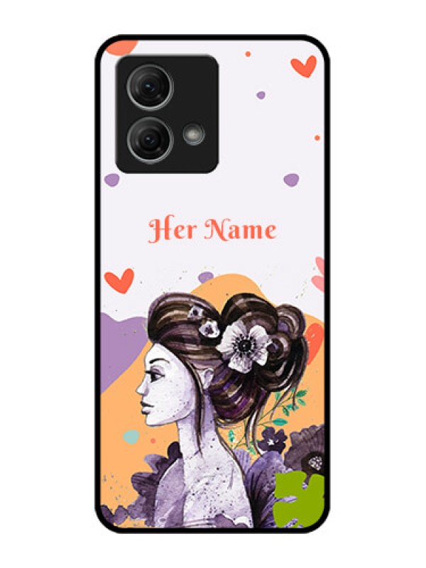 Custom Moto G84 5G Custom Metal Phone CaseWoman And Nature Design