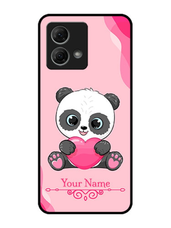 Custom Moto G84 5G Custom Metal Phone CaseCute Panda Design