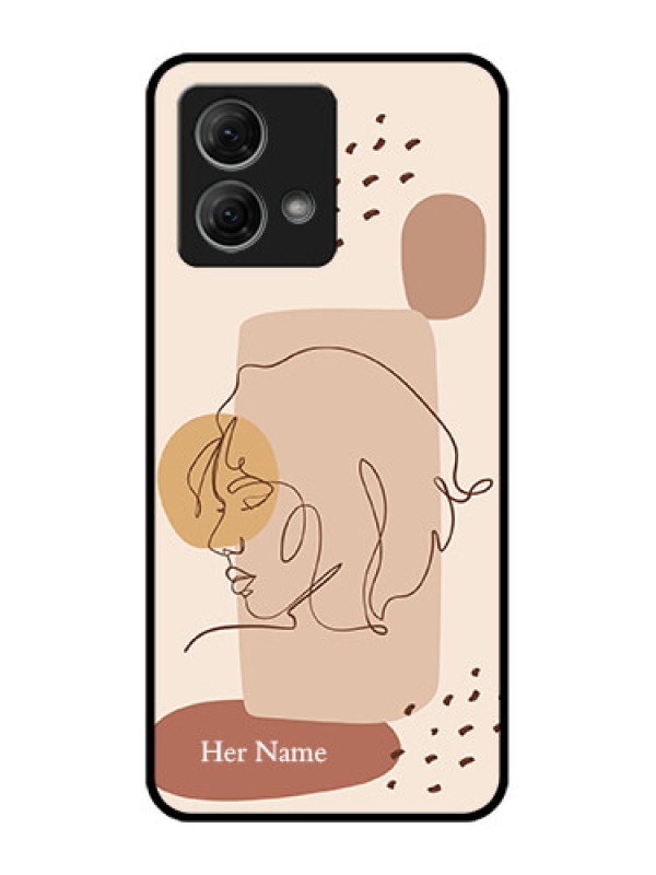 Custom Moto G84 5G Custom Metal Phone CaseCalm Woman Line Art Design